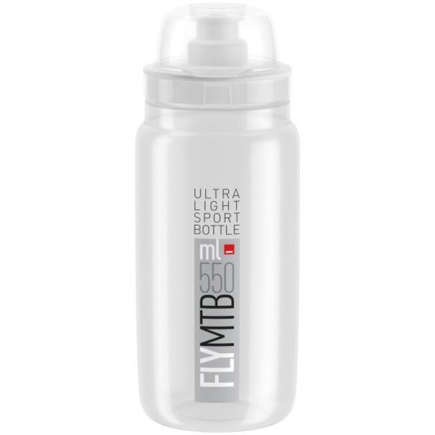 Gertuvė Elite Bottle FLY MTB Clear Grey logo 550ml