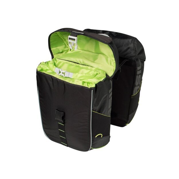 Dviračio krepšiai ant bagažinės BASIL MILES TORBA DOUBLE BAG, 34L, black lime