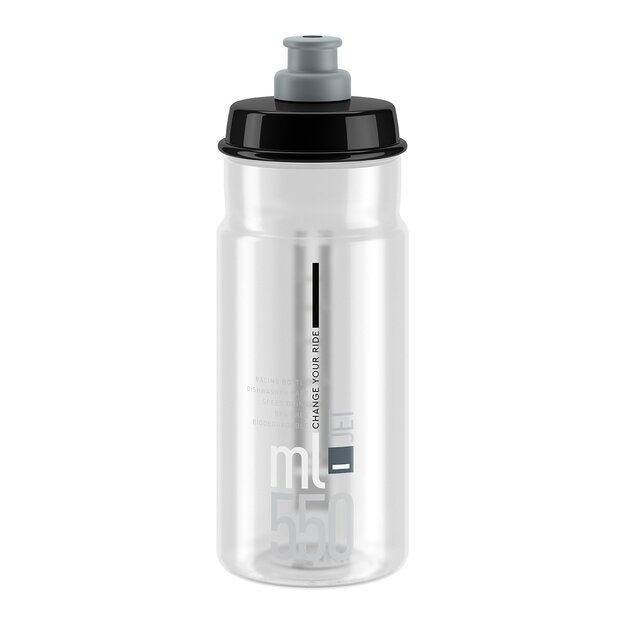 Gertuvė Elite Bottle Jet Clear Grey logo 550ml