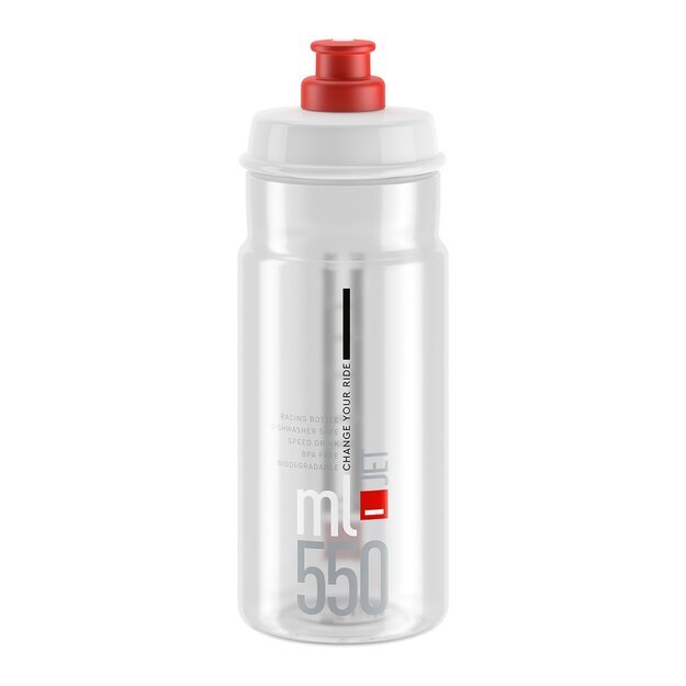 Gertuvė Elite Bottle jet Clear Red logo 550ml