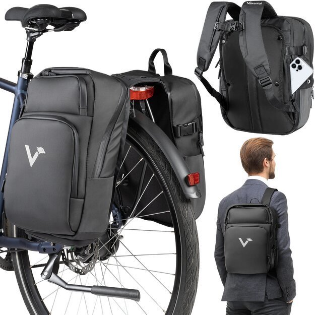 Valkental ValkBusiness 3in1 dviračio krepšys su išmaniąja skyrelių sistema