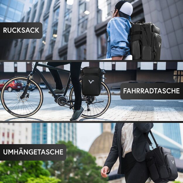 Valkental ValkBusiness 3in1 dviračio krepšys su išmaniąja skyrelių sistema
