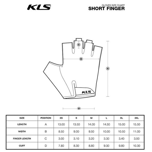 Pirštinės KLS Cutout short 022, S (žalios)