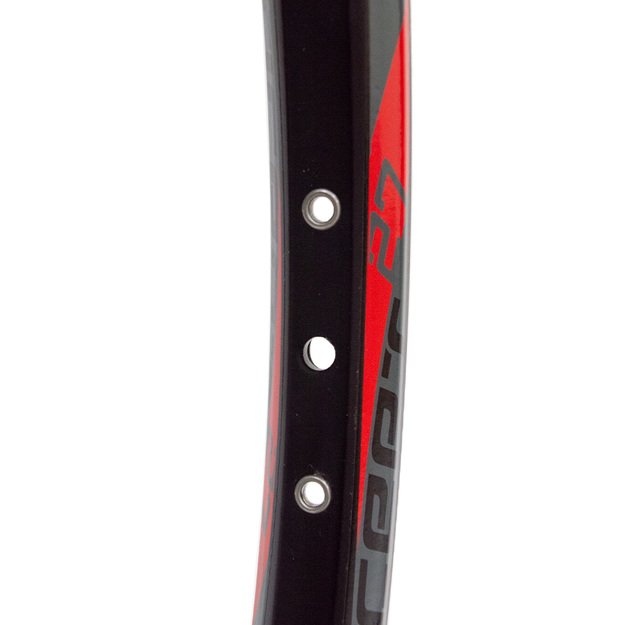 Ratlankis 27,5 Concept, 584x23 32H dvigubas su kniedėmis diskiniams stabdžiams juodas/raudonas