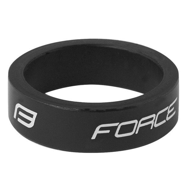 Vairo kolonėlės žiedas FORCE Logo 1 1/8 , 10 mm (aliuminis, juodas)