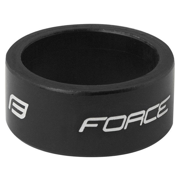 Vairo kolonėlės žiedas FORCE Logo 1 1/8 , 15 mm (aliuminis, juodas)
