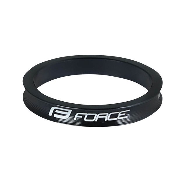 Vairo kolonėlės žiedas FORCE Logo 1 1/8 , 5 mm, AHEAD (aliuminis, juodas)