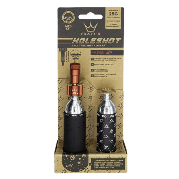 CO2 pompa PEATY S HOLESHOT CO2 TYRE INFLATOR - MTB (25G) - RED (PPR-HTI-MTB-RED-12)
