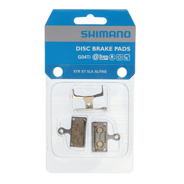 Diskinių stabdžių kaladėlės Shimano G04Ti-MX Metal pad and spring with split pin (pair)